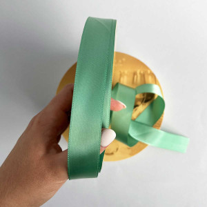 Лента атлас Ding Xin 2.5 см * 90 м - #1092 Зеленый Морской. Photo 2